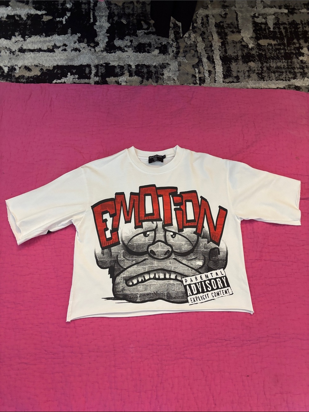 Mixed EMOTION Graphic Short Sleeve oversized Tee , XS